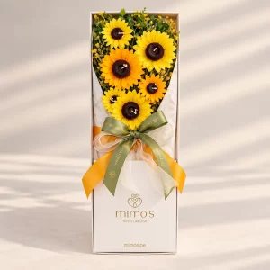 Box de velas aromáticas en forma de girasol de Mimos